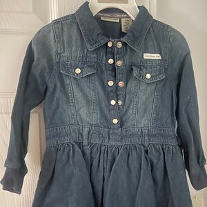 NEW Calvin Klein denim toddler dress with matching diaper cover -size 24 months